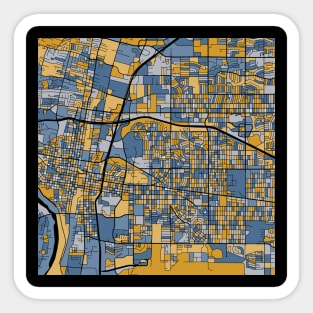 Albuquerque Map Pattern in Blue & Gold Sticker